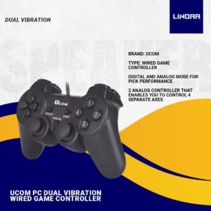 UCOM PC Dual Vibration Wired Game Controller Gaming Joypad Joystick USB Gamepad Joystick Gamepad Joypad For Win7/ XP For PC Laptop