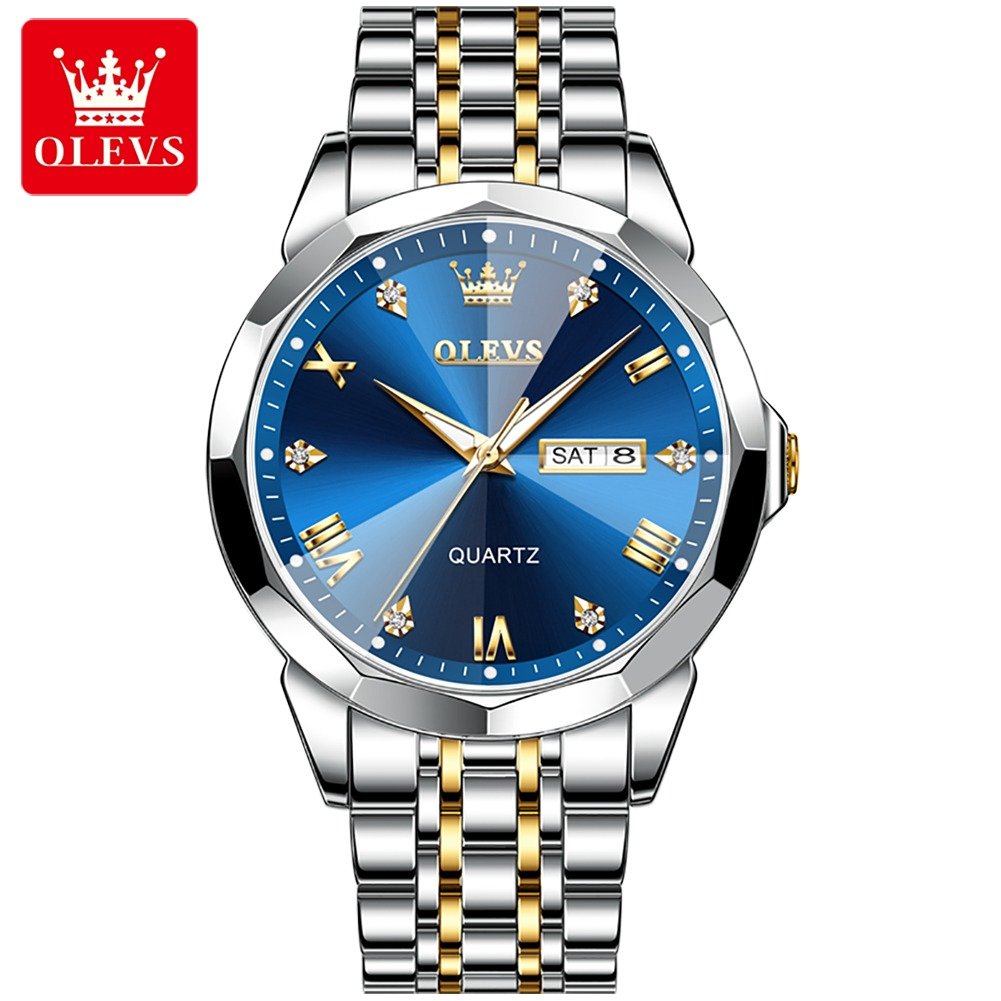 O'levs 9931 New Business Quartz Watch For Men Luxury Diamond Dial Waterproof Stainless