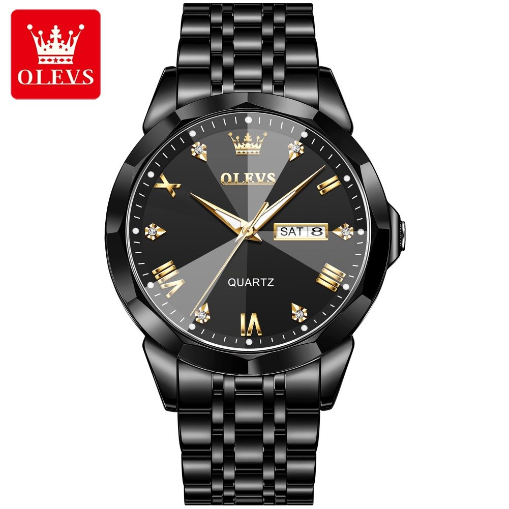 O'levs 9931 New Business Quartz Watch For Men Luxury Diamond Dial Waterproof Stainless