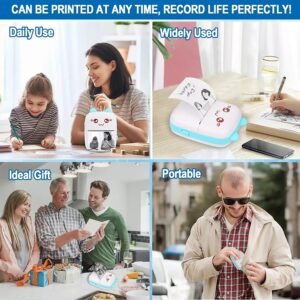 Mobile Thermal Photo Printer Rechargeable Bluetooth Pocket Printer, Nadra-C9-Blue-Mini-3-Roll