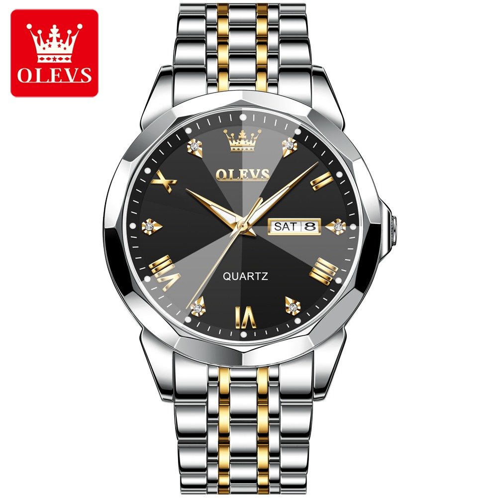 O'levs 9931 New Business Quartz Watch For Men Luxury Diamond Dial Waterproof Stainless