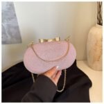 Glossy Clutch Bag for Women – Premium Party Handbag with Gold Chain Strap